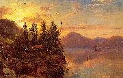 Regis-Francois Gignoux  Lake George at Sunset 1862 oil painting picture wholesale